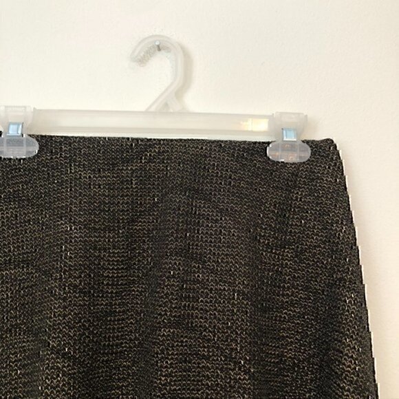 NEW NWT BCBGENERATION Pull Up Circle Skirt Black Gold Short Mini A-Line S - FLAW - Picture 5 of 11